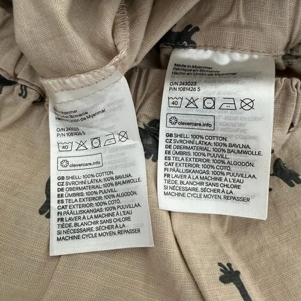 H&M Toddler Boy Tan Safari Desert Animal Print Button Up Shirt Shorts Set